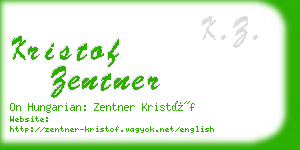 kristof zentner business card